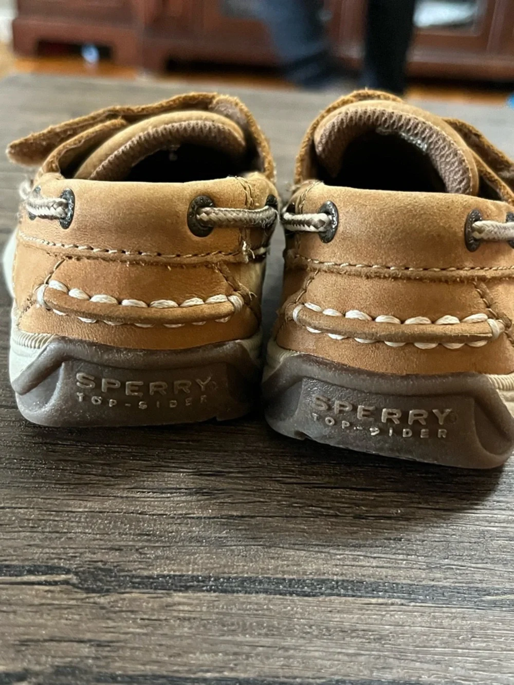 Sperry Kids Light Brown Velcro Moccasins Size 7